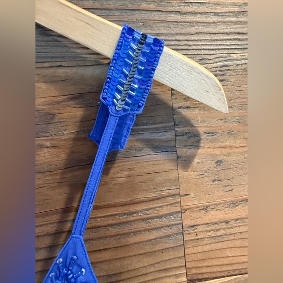 NWT Blue Embellished Sequins Mini Dress - Picture 4 of 8